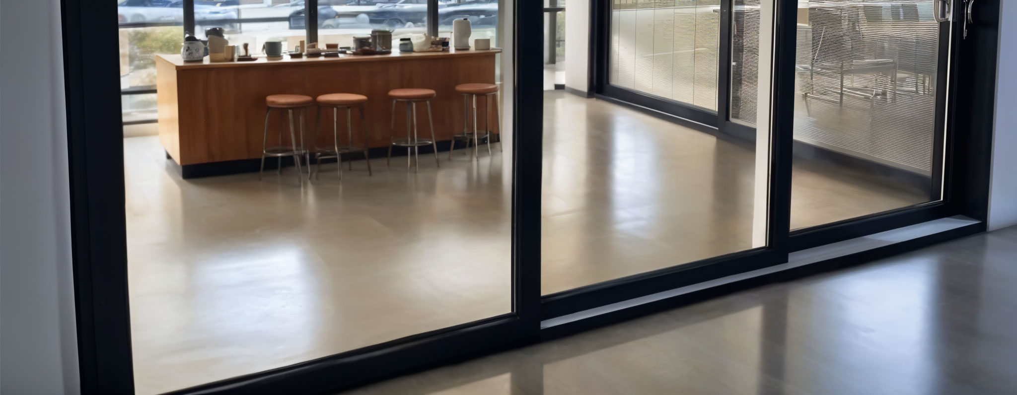 Black Triple Track Sliding Door Details