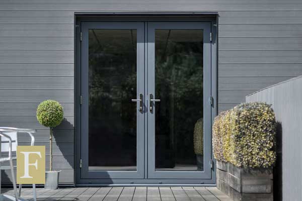 Grey Flush French Doors
