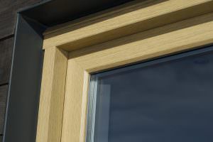 woodgrain foil top corner patio sliding door