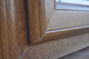 dark brown woodgrain foil sculptured heritage window
